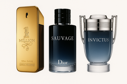 Paquete de 3 perfumes: Paco Rabanne ONE MILLION, Dior SAUVAGE, Paco Rabanne INVICTUS (Eau de Parfum)